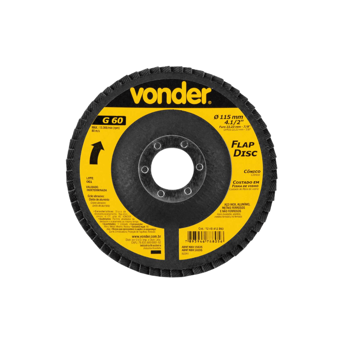 Imagem do produto: Disco de Desbaste/Acabamento 4.1/2" Grão 60 (Cônico)